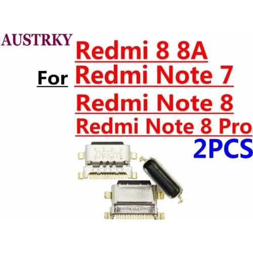 2pcs New Micro USB Plug Charging Port Connector Socket For Xiaomi Redmi Note 7 8 Pro Redmi 8 8A