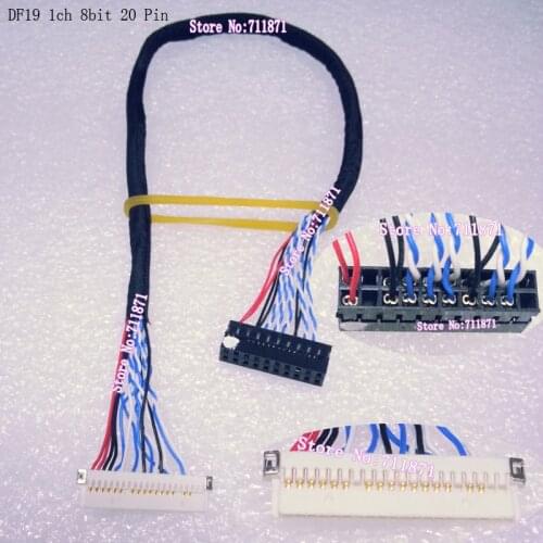 20P LVDS ch 8bit DF19 LCD Screen Line DF19 20P Single Eight 8 LCD Screen Cable DF19-20P-D8 Screen Line DF19G 20S Screen Cable