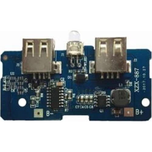 Free shipping 5pcs 18650 battery 3.7V to 5v 2a boost module DIY power bank / mobile power motherboard / circuit board