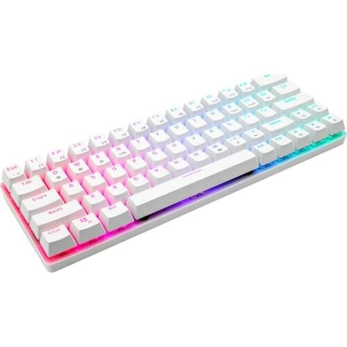Wireless Mechanical Game Keyboard 63 Key RGB Backlit Bluetooth 5.0 Brown Switch Multi-Device iPhone Android Mobile PC Laptop