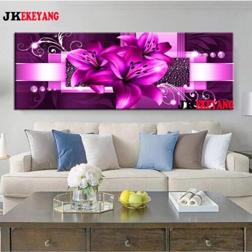 Large Wall Art Pictures 5D Diy diamond painting Purple lily flower Diamond Mosaic Rhinestone Embroidery cross stitch Y4441