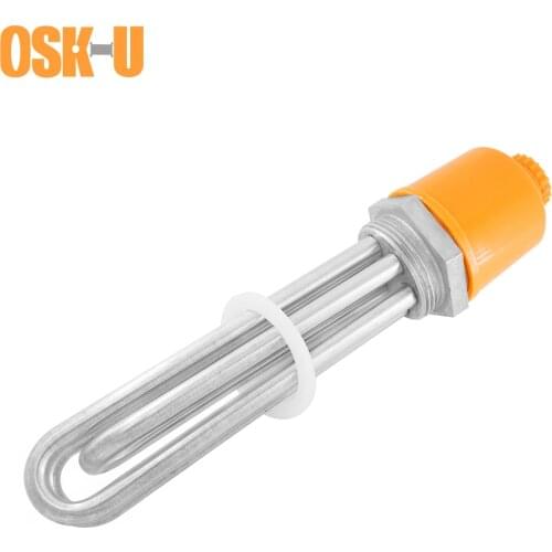 DN40 Water Heater Element 304SUS 220V 1.5" Thread Tubular Heating Element for Water Tank Wattage 3KW/4.5KW/6KW/9KW