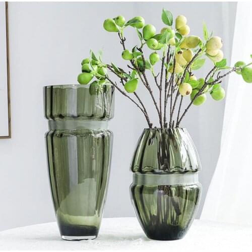 European Vintage Flower Vase Glass Vases Home Decoration Accessories Living Room Display Flower Arrangement Hrdroponics Artware
