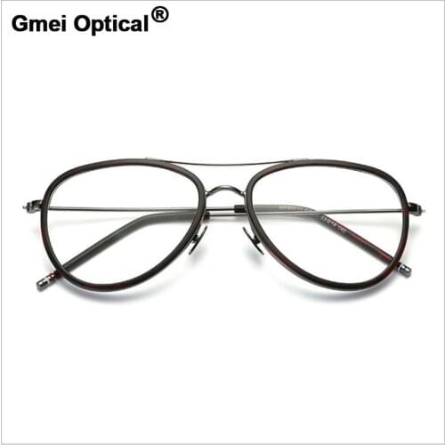 Gmei Optical Retro Decoration Optical Eyeglasses Frames Myopia Metal Alloy Women Men Spectacles Oculos De Grau Eyewear A88011
