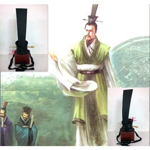 Hanfu Hair Tiaras Three Kingdoms Period Emperor of Shu LiuBei Hat Chinese Great Poet QuYuan Hair Tiaras for Male Cosplay Hat