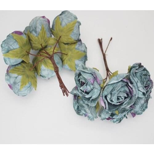 Artificial European Tea Rose Bud Diy Garland Material Headdress Accessories Small Rose Silk Flower Gift Box Decoration Bouquet