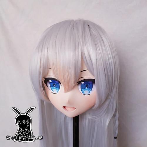 KM5168)Top Quality Handmade Female Resin Cosplay Japanese Role Play Vtuber Kigurumi Mask Crossdresser Doll Transgender Mask