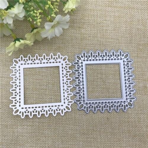 Square frame lace Edge Metal Die Cutting For Household DIY Scrapbooking Photo Album Decorative Embossing Folder Paper Cards