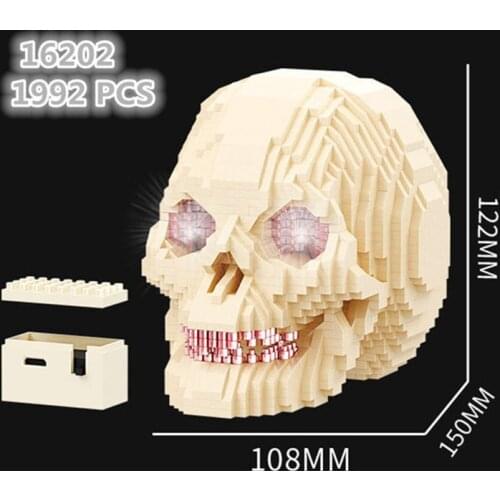 Mexican Mysterious Skull Micro Building Block "Crystal Bone" Anime Diamond Brick Toy Model Educational Toys #1992P