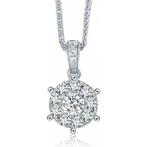 Fashion classical bling AAA zircon diamonds gemstones pendant necklaces for women white gold silver color choker jewelry gifts
