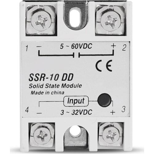 NEW DC-DC Single Phase Solid State Relay DC DC SSR Module 10A 25A 40A DD Input Voltage 3-32V 12V DC TO 5-60V DC Output Load