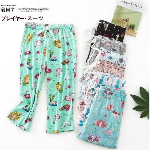 Summer Women 100% Cotton Lovely Home Pants To Increase Fat Cropped Pants Cotton Cartoon Pajamas Female Lounge Wear Шорты