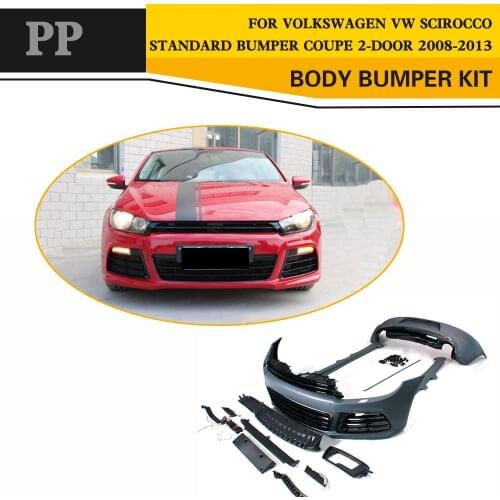 PP Unpainted Grey Car Body Kits for Volkswagen VW Scirocco Standard Bumper Coupe 2008-2013