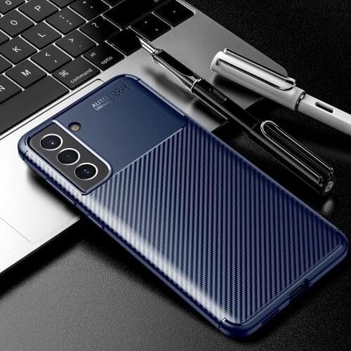Shockproof Case for Samsung S21 S20 Note 20 Ultra S21Fe S20Fe S10 5G Note 10 PLUS Luxury Carbon Fiber Phone Cover Case Cap Coque