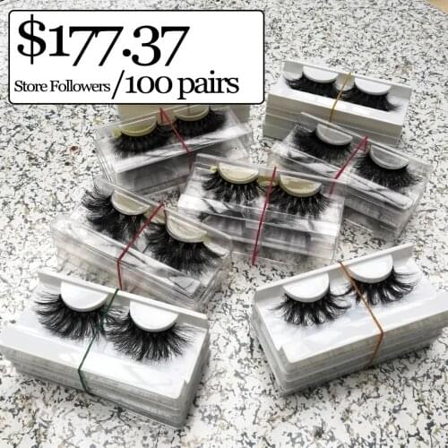 25mm Mink Eyelashes Bulk 3D 5/10/20/30/40/50/100 pairs Mink Lashes 6D Long Curly Eyelash False Mink Eyelashes Wholesale Makeup