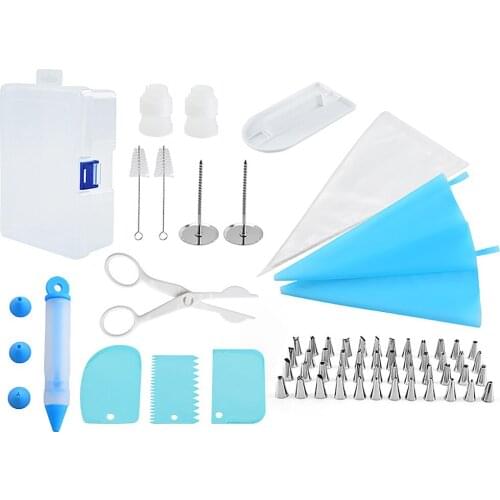 Rotary Table Baking Tool Decorating Bag Cake Leveler Durable Frosting Tips NEW 82 Sets Stainless Steel Scraper