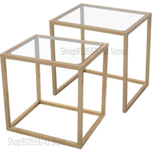 Custom Nordic Ins Wind Side Table Small Table Tempered Glass Small Coffee Table Sofa Bedside Table Simple Modern Bedroom Corner