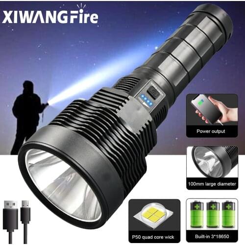 20000lm XHP50 LED Super Bright Flashlight USB Rechargeable 5 Modes Torch Lantern Outdoor Waterproof Camping Flesh Light