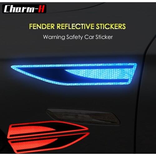 Reflective Safety Warning Signs MarkingTape Adhesive Side Fender Emblem Badge Decals Stickers for BMW e46 e90 e60 e39 f30 f10