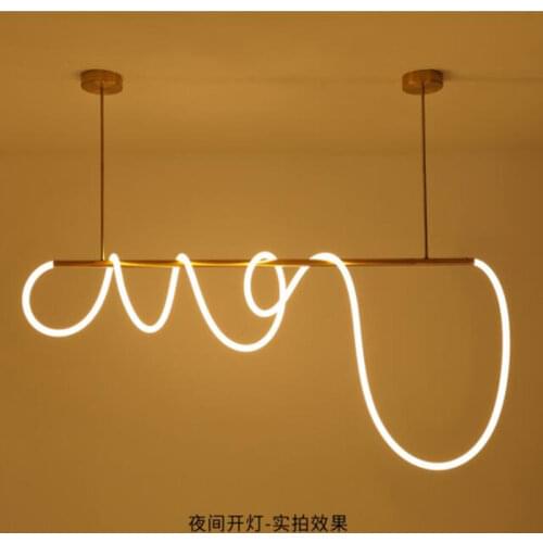 DIY 360 Degree Luminous LED Pendant Lights Modern Living Room Restaurant Lamps LED tube Indoor Decorative Hanging lamp Lighting