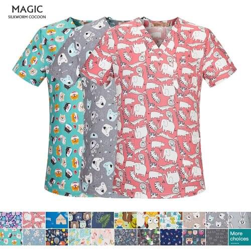 Pet Grooming Agency Work Wear Spa Uniform Plus Size Scrubs Uniform Laboratory Technician Scrubs Tops Women Costume Clothing