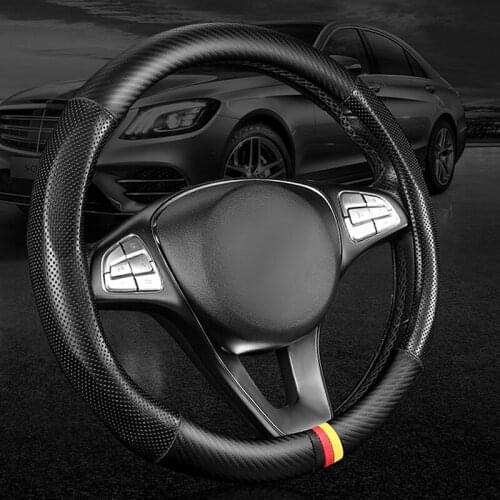 Car Steering Wheel Cover 36-39CM Microfiber PU Leather Steering wheel anti-slip universal