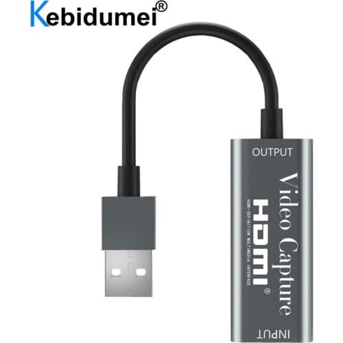 USB Video Capture Cable HDMI-compatible Video Grabber Record Box Card For PS4 Game DVD HD Camera Recording Live Streaming