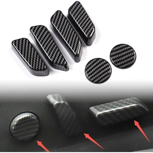 Carbon Fiber ABS Innerior Seat Handle Decoration Cover Trim 6pcs/Set For Tesla Model 3 2017 2018 2019 Car Styling Accessory