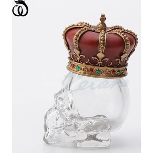 WU CHEN LONG Nordic Abstract Crown Bottle Cap Glass Bottle Art Sculpture Resin Craft Home Decor Britbday Gift R6153