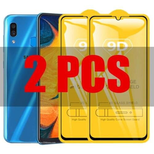 2Pcs 9D Glass For Samsung A20 A30 Protective Glass on the for Samsung Galaxy A20 SM-A205FN/DS A30 SM-A305F/DS 6.4'' A20 A30