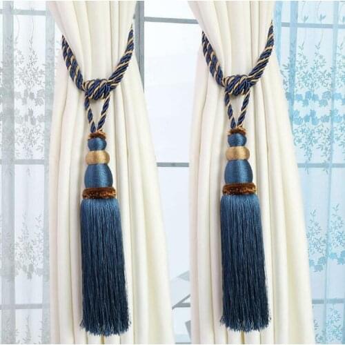 1Pair Luxury Curtain Tassel Tieback Clips Buckle Hanging Ball Tie Back Straps Holders Accessories Home Decoration Lashing Bind
