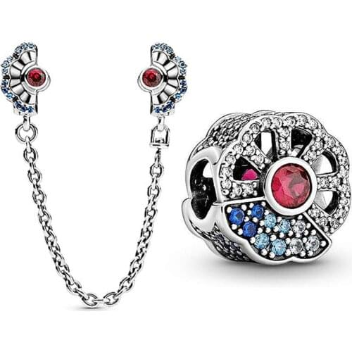 Rainbow Rhinestone Beads And Safety Chain DIY Bracelet Loose Beads Gifts Womens Bracelets Fine Gifts