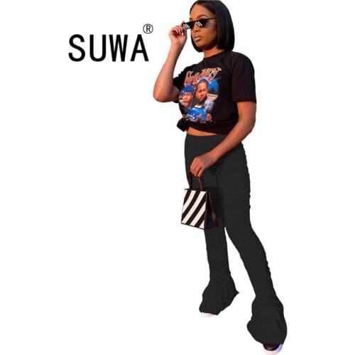 Neon Orange Womens Stacked Pants Leggings Autumn Clothes 2020 Streetwear High Waist Fitness Bell Bottom Flare Trouser Joggers