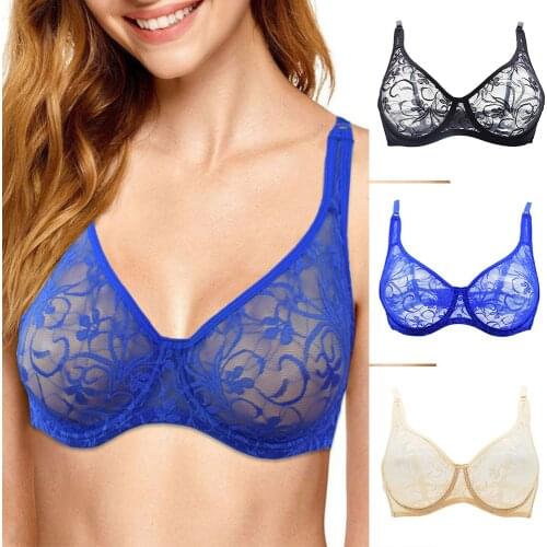 2020 New Hot Sexy Women Underwear 4 Colors Transparent Bra Lingerie For Party Dress Sex Brassiere Underwired Lace Bralette