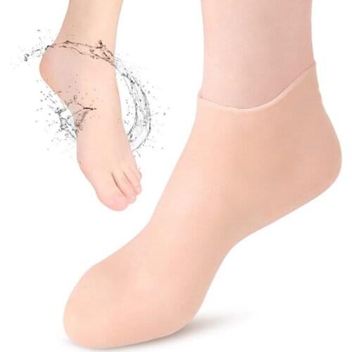 1 Pair Silicone Moisturizing Spa Gel Heel Socks Exfoliating And Preventing Dryness Foot Skin Rejuvenation Foot Care Elastic Sock