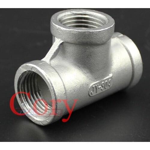 1PCS Stainless Steel SS 304 2" Tee 3 way Female x Female x Femal Threaded Pipe Fitting 103mm Length