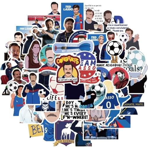 10/30/50Pcs TV Show Ted Lasso Graffiti Stickers Waterproof Motorcycle Bicycle Helmet Motor Laptop Joke Kid Classic Toy Gifts