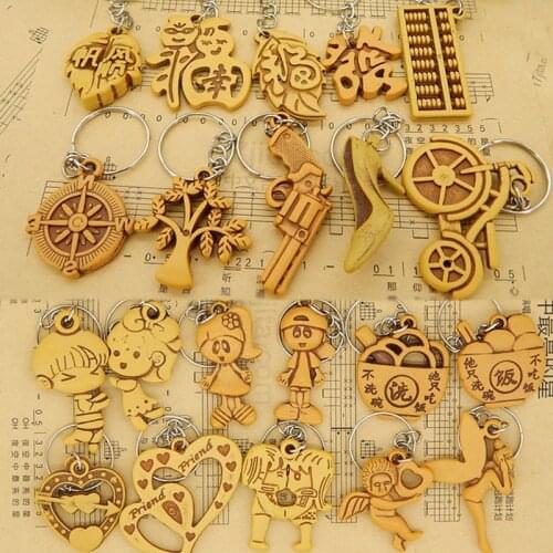 10pcs Mahogany Three-dimensional Engraving Keychain animal abacus Keyring gift for friend women men jewelry car keychain