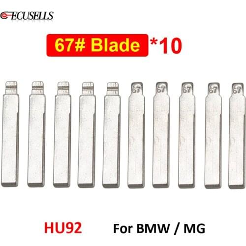 10Pcs/Lot New Replacement Universal NO.67 Modified Folding Flip Car Key Uncut Blade 67# HU92 Remote Key Blank for BMW for MG