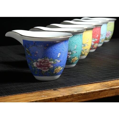 200ml Palace Style Porcelain Fair Cup Hand Painted Flower Pattern Tea Mug Drinkware Teaware Accessories Coffee Milk Cups Chahai