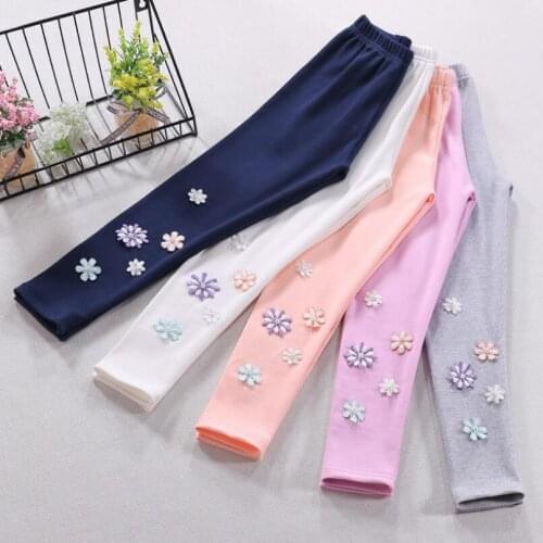 2019 Spring Autumn Winter Toddler Teen School Girls Leggings Kids Pencil Pants Cotton Floral Legging Girl Children Long Trousers