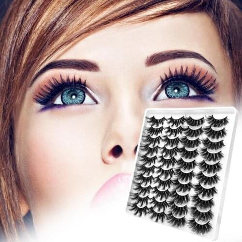 3D Mink Lashes Natural False Eyelashes 20Pairs Effect False Eyelash Lash Extension Fiber Natural False Eyelash Long Wispy Lash