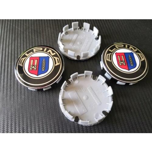 4PCS MIX 68mm 10pins ALPINA car wheel center caps hub logo cap emblem auto accessories blue badge