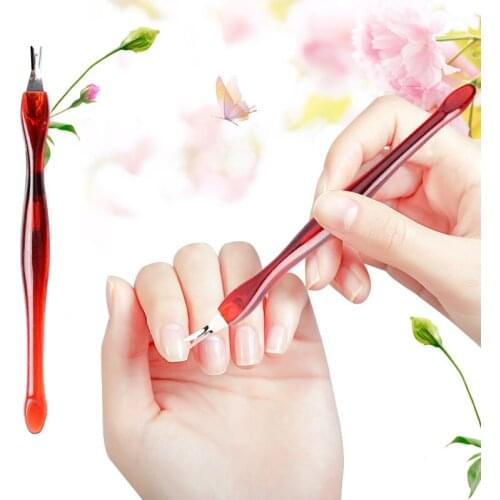 5pcs Nail Art Tool Dead Skin Fork Trimmer Nail Care Cuticle Pusher Manicure Accessory New Wine Red Nail Fork useful nail up tool