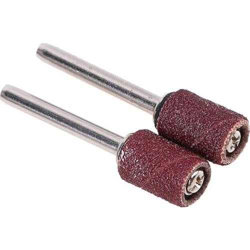 50pcs Sanding Bands Drums Sleeves320 Mix Grits + 2pcs Mandrel For Rotary Tools