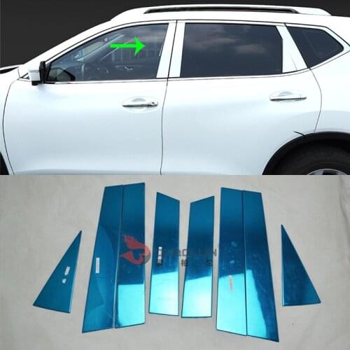 Car Accessories Exterior Decoration Stainless Steel Window Centre Pillars Cover Molding Trim For Nissan X-Trail 2014 Car-styling