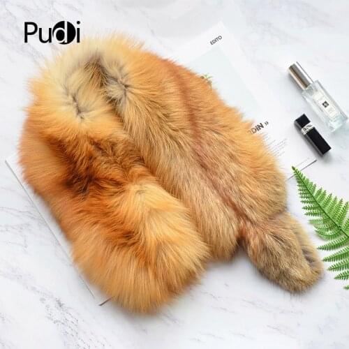 Aorice SF804 Woman Real Fox Fur Scarf New Brand Girl Genuine Fox Fur Scarves Wrap Shawl Wraps Natural Color