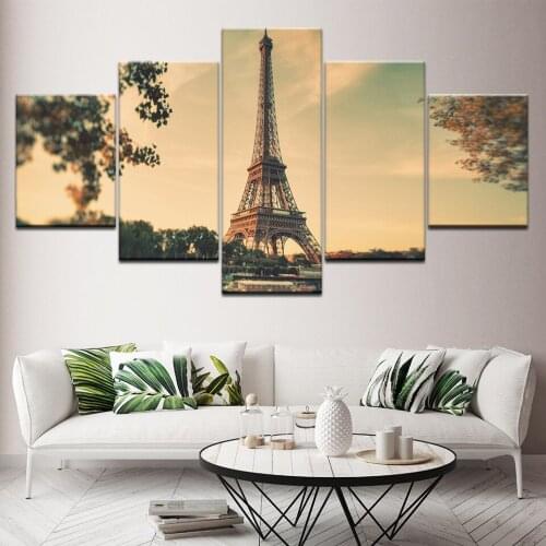 The Tower with sunset sky 5 Piece Wallpapers Art Canvas Print modern Poster Modular art painting for Living Room Home Decor