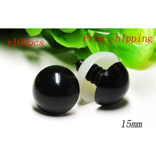 Free shipping!!! 50pairs Black Safety Eyes / Plastic Eyes / Color Black--15mm
