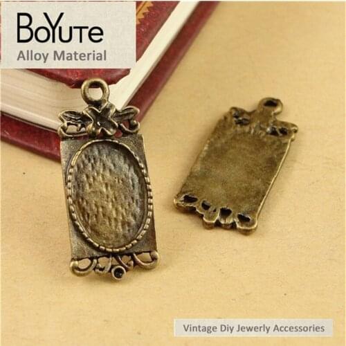 BoYuTe (100 Pieces/Lot) 14*10MM Cabochon Base Antique Bronze Plated Bezel Pendants Diy Jewelry Materials